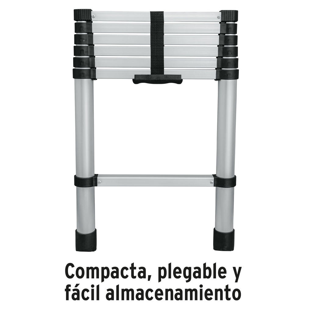 Escalera telescópica, 7 peldaños, tipo II, capacidad 102kg