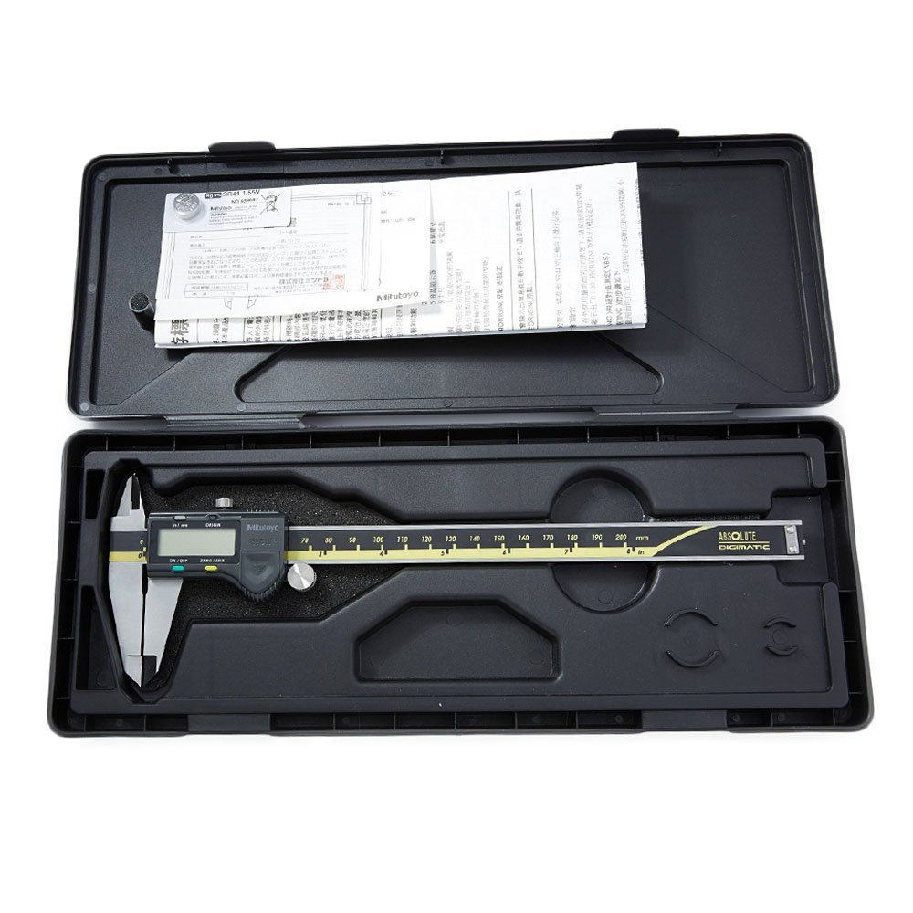 Mitutoyo 500-197-30 - Calibrador digital de escala absoluta con sensor in situ avanzado (AOS), rango de medición de 0 a 8 pulgadas/0 a 200 mm, resolución de 0.01 mm, LCD