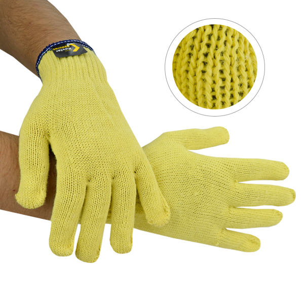 Guante Kevlar/Algodón Peso Regular Resistente a Cortes Nivel A2 MCR (Par) Amarillo, MD