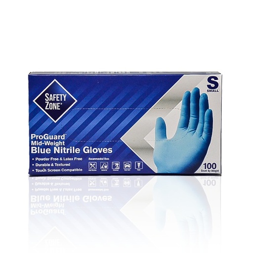 Guante, Desechable Nitrilo 4.5 mil
sin Polvo The Safety Zone (Paq. con
100 Pieza), Azul, GNPR-LG-1M, LG